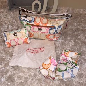 Auth:Coach Poppy purse w/ card holder & headband